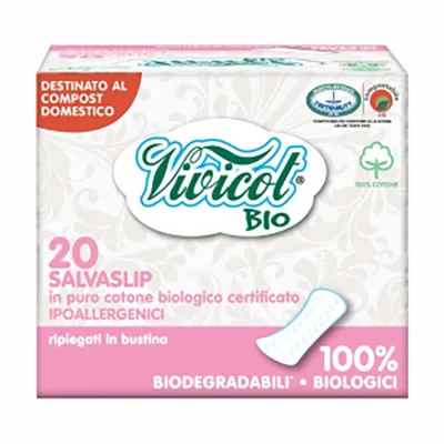 Vivicot Bio Salvaslip in Puro Cotone Bio (Wkładki higieniczne kompostowalne z organicznej bawełny)