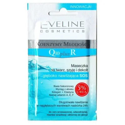 Eveline Cosmetics Maseczka na twarz, szyję i dekolt głęboko nawilżająca Q10 plus R 5% Urea