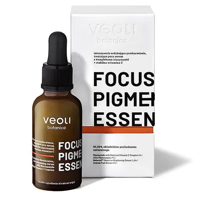 Veoli Botanica Focus Pigmentation Essence (Intensywnie redukujące przebarwienia oraz zwężające pory serum z kompleksem niacynamid + stabilna witamina C)
