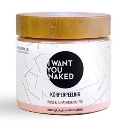 I Want You Naked Korperpeeling Rose & Johanniskrautol (Peeling do ciała `Róża i olej z dziurawca`)