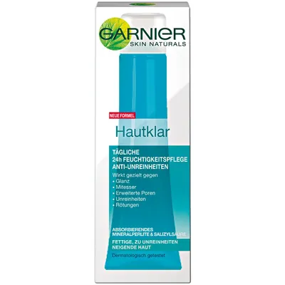 Garnier Czysta Skóra, Krem do twarzy  przeciw niedoskonałościom `Codzienne 24h nawilżenie`
