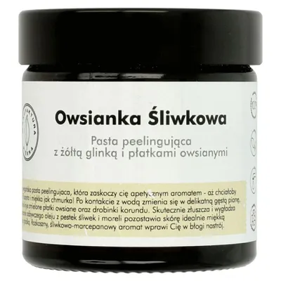 Manufaktura Piękna Pasta peelingująca z żółtą glinką i płatkami owsianymi `Owsianka śliwkowa`