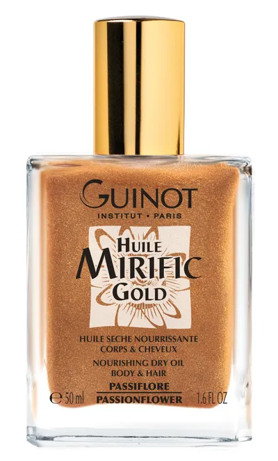 Guinot Huile Mirific Gold (Sucha oliwka do skóry twarzy, ciała i włosów z drobinkami złota)