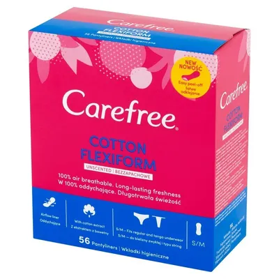Carefree Cotton Flexiform, Wkładki higieniczne bezzapachowe