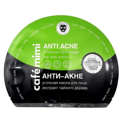 Cafe Mimi Anti Acne Charcoal Face Mask Tea Tree Extract (Przeciwtrądzikowa węglowa maska w płachcie z ekstraktem z drzewa herbacianego)