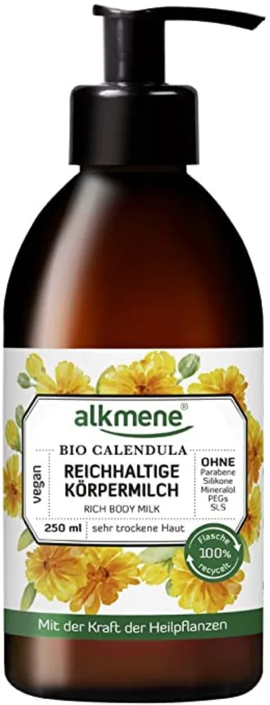 Alkmene Reichhaltige Körpermilch Bio Calendula (Mleczko do ciała z bio nagietkiem)