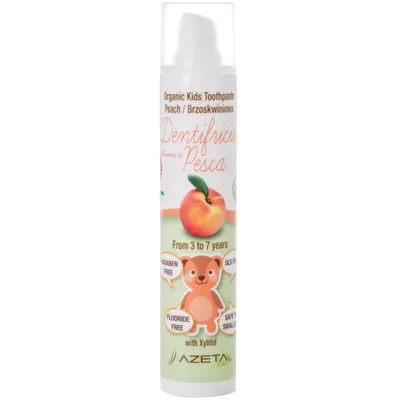 Azeta Bio Organic Kids Toothpaste Peach (Organiczna pasta do zębów dla dzieci 3-7 lat brzoskwiniowa)