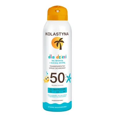 Kolastyna Transparentny spray ochronny dla dzieci na mokrą i suchą skórę SPF50