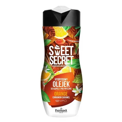 Sweet Secret Hybrydowy olejek do kąpieli i pod prysznic `Pomarańcza z karmelem i cynamonem`