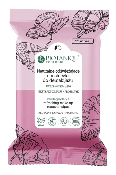 Biotaniqe Ecologiq, Naturalne odświeżające chusteczki do demakijażu