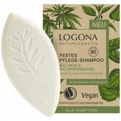 Logona Festes Shampoo Bio-Hanf & Bio-Brennnessel (Szampon w kostce z pokrzywą i olejkiem konopnym)