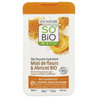 SO'BiO Etic Honey & Apricot, Shower Gel (Miód i Morela, Żel pod prysznic)