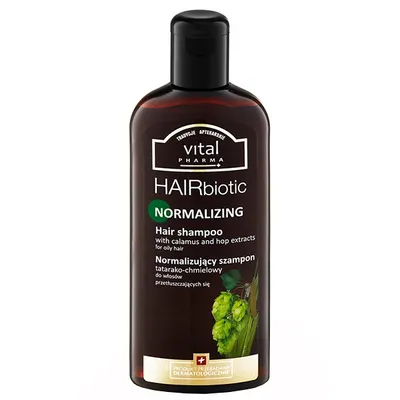 V. Laboratories (Saraya) Vital Pharma, Hairbiotic, Normalizujący szampon tatarako-chmielowy do włosów przetłuszczających się