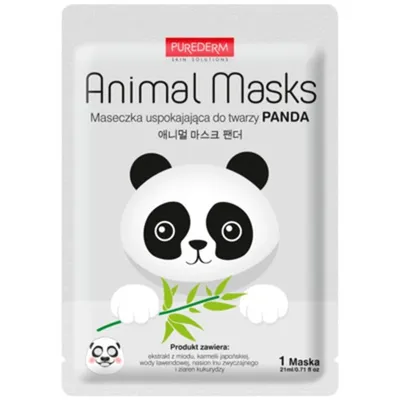 Purederm Animal Masks, Maseczka uspokajająca do twarzy `Panda`