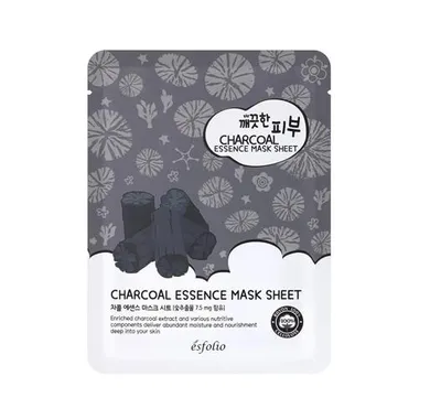 Esfolio Pure Skin Essence Charcoal Mask Sheet (Odżywcza maseczka w płachcie do twarzy z węglem aktywnym)