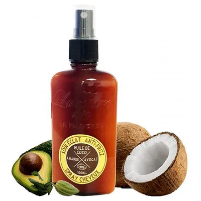 La Fare 1789 Anti-Frizz Shine Care Hair, Coconut Oil & Avocado (Spray dodający blasku i zapobiegający puszeniu się włosów  na bazie olejku kokosowego i awokado)