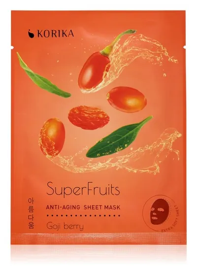 Korika SuperFruits, Anti-aging Sheet Mask Goji Berry (Odmładzająca maseczka do twarzy)