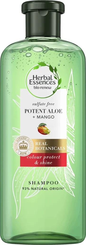 Herbal Essences Bio:renew, Real Botanicals, Potent aloe + Mango Shampoo (Szampon do włosów `Ochrona koloru i blask`)