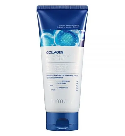 FarmStay Collagen, Water Full Moist Peeling Gel (Żel peelingujący do twarzy z kolagenem)