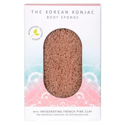 Konjac Sponge Company Mandala, The Korean Konjac Body Sponge with French Pink Clay (Gąbka Konjac  do ciała z różową glinką)