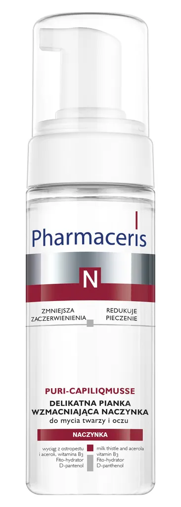 Pharmaceris N, Puri - Capiliqmusse (Delikatna pianka wzmacniająca naczynka do mycia twarzy i oczu)
