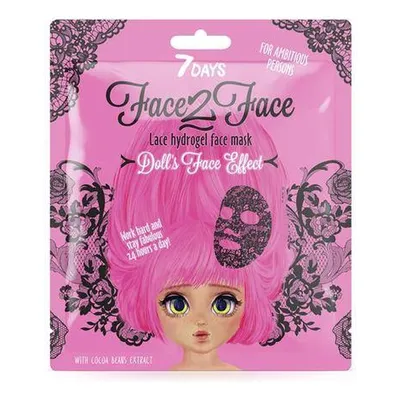 Vilenta 7Days, Face2Face Lace hydrogel face mask, Doll's Face Effect (Koronkowa maska hydrożelowa do twarzy odżywiająca i poprawiająca koloryt skóry)