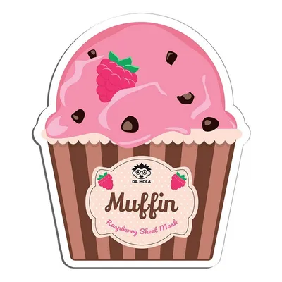 Dr. Mola Raspberry Muffin Sheet Mask (Rewitalizująco-nawilżająca maseczka w płachcie)