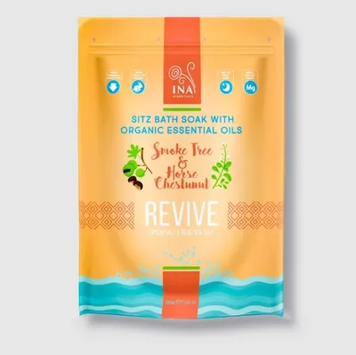 Ina Bulgaria Revive Smoke Tree & Horse Chestnut Sitz Bath Soak with Organic Essential Oils (Sól do kąpieli z dodatkiem perukowca podolskiego i kasztanu zwyczajnego)