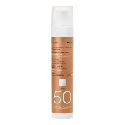 Korres Red Grape Sheer Glow Daily Sunscreen Face Cream SPF50 (Rozświetlający krem ochronny do twarzy z filtrem SPF50)