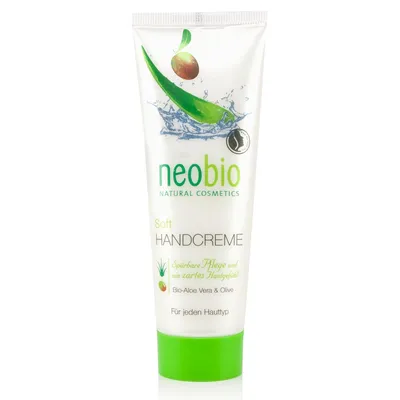 Neobio Natural Cosmetics Soft Handcreme Bio - Aloe Vera & Olive (Delikatny krem do rąk z bio - aloesem i oliwą z oliwek)
