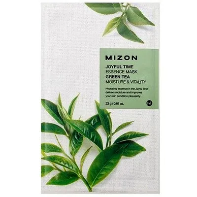 Mizon Joyful Time, Essence Mask, Green Tea, Moisture & Vitality (Nawilżająca maska w płachcie)