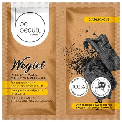 bebeauty Aktywny detox węglowy, Maseczka do twarzy peel-off `Węgiel`