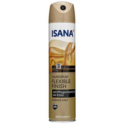 Isana Hair, Flexible Haarspray (nowa wersja) (Lakier do włosów `Elastyczne utrwalenie`)