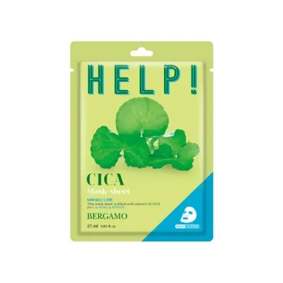 Bergamo Specialist Help ! Cica Mask Sheet (Nawilżająco-kojąca maska w płachcie z ekstraktem z wąkrotką azjatycką)