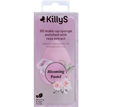 KillyS Blooming Pastel, 3D Make-up Sponge Enriched with Rose Extract (Gąbeczka do makijażu 3D wzbogacona różą)
