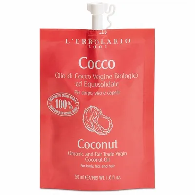 L'Erbolario Cocco Organic and Fair Trade Virgin Coconut Oil (Olej kokosowy do ciała, twarzy i włosów)