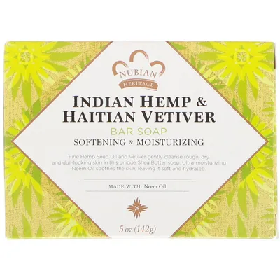 Nubian Heritage Indian Hemp & Haitian Vetiver Soap with Neem Oil (Mydło z olejem konopnym, wetiwerią i olejem z neem)