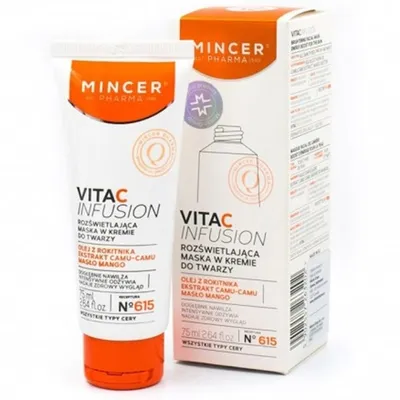 Mincer Pharma Vita C Infusion, Rozświetlająca maska do twarzy w kremie No. 615