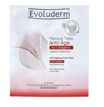 Evoluderm Anti-Age Sheet Mask with Collagen (Przeciwstarzeniowa maska na tkaninie do twarzy z kolagenem)