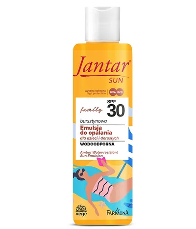Jantar Sun, Family, Bursztynowa emulsja do opalania dla dzieci i dorosłych SPF30 (nowa wersja)