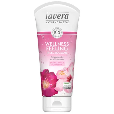 Lavera Wellness Feeling, Pflegedusche (Nawilżający żel pod prysznic relaksujący `Dzika róża i hibiskus`)