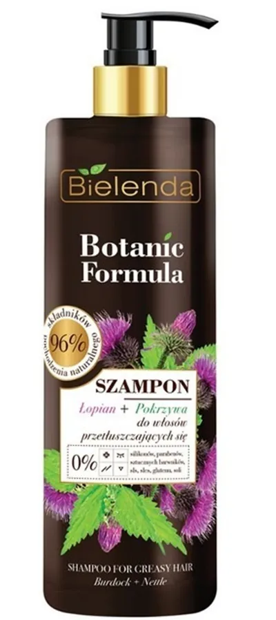 Bielenda Botanic Formula, Szampon do włosów przetłuszczających się `Łopian i pokrzywa`