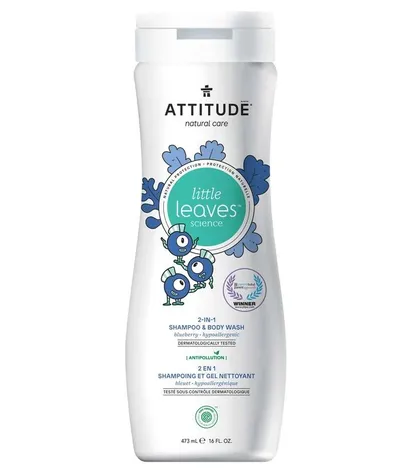Attitude Little Leaves, Shampoo and Body Wash 2-in-1 for Kids Blueberry (Szampon i żel do mycia ciała dla dzieci `Jagoda`)