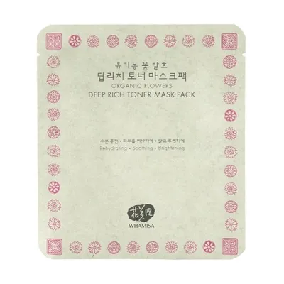 Whamisa Organic Flowers, Deep Rich Toner Mask Pack (Głęboko nawilżająca maska do twarzy)