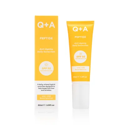 Q+A Peptide Anti-Ageing Daily Sunscreen SPF50 (Przeciwstarzeniowy krem przeciwsłoneczny z peptydem)