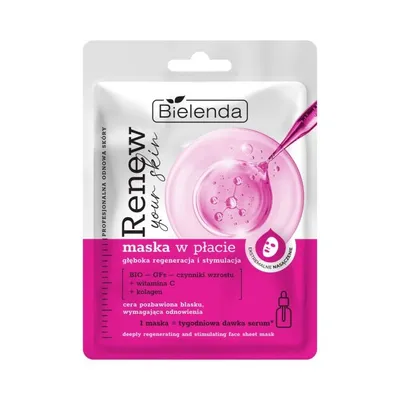 Bielenda Renew Your Skin, Głęboka regeneracja i stymulacja, Maska w płacie