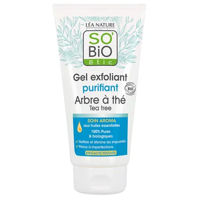 SO'BiO Etic Arbre a The, Gel Exfoliant Purifiant (Złuszczający żel oczyszczający z wyciągiem z drzewa herbacianego)