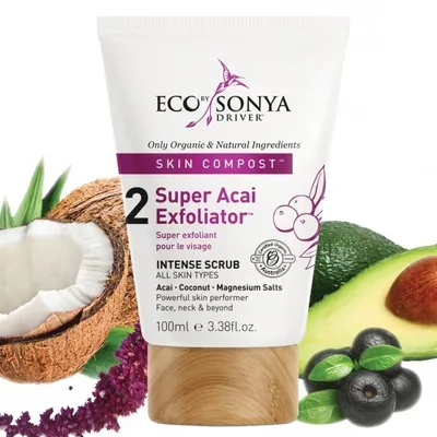 Eco By Sonya Super Acai Exfoliator (Organiczny peeling do twarzy z jagodami Acai)