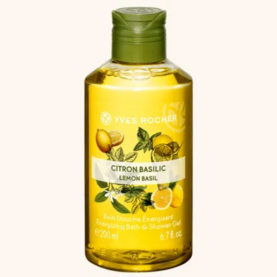 Yves Rocher Les Plaisirs Nature, Bain Douche Energisant Citron Basilic (Energizujący żel pod prysznic do kąpieli `Cytryna i bazylia`)