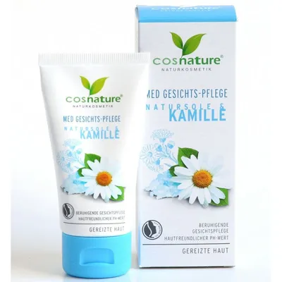 Cosnature Med, Gesichts-Pfelge, Natursole & Kamille, Gesichtscreme (Naturalny kojący krem do twarzy z solanką i rumiankiem)
